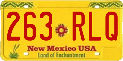 NM license plate 263RLQ