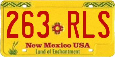 NM license plate 263RLS