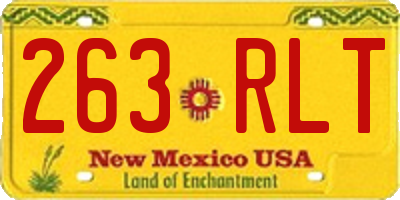 NM license plate 263RLT