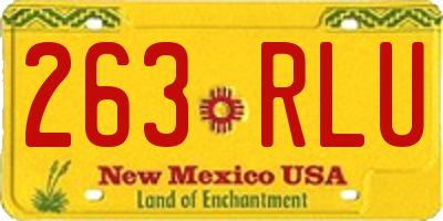NM license plate 263RLU