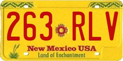 NM license plate 263RLV