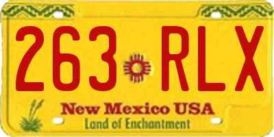 NM license plate 263RLX