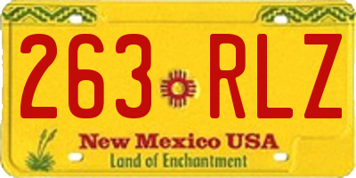 NM license plate 263RLZ