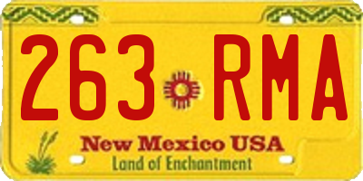 NM license plate 263RMA