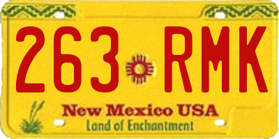 NM license plate 263RMK