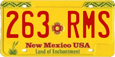NM license plate 263RMS