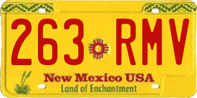 NM license plate 263RMV