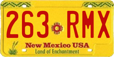 NM license plate 263RMX