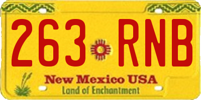 NM license plate 263RNB