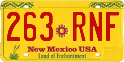 NM license plate 263RNF