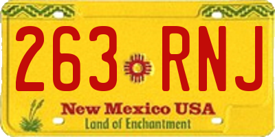 NM license plate 263RNJ