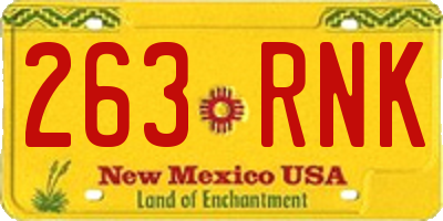NM license plate 263RNK
