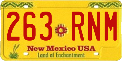 NM license plate 263RNM
