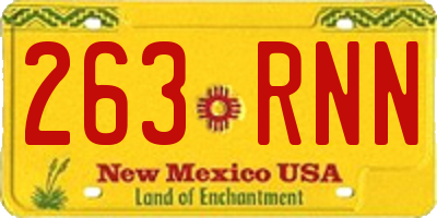 NM license plate 263RNN