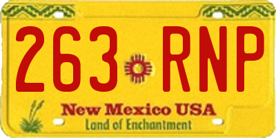 NM license plate 263RNP