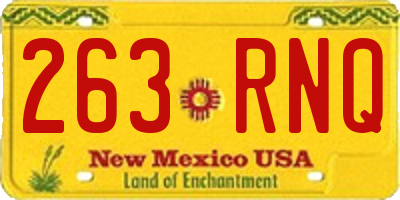 NM license plate 263RNQ