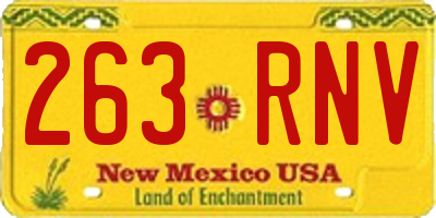 NM license plate 263RNV