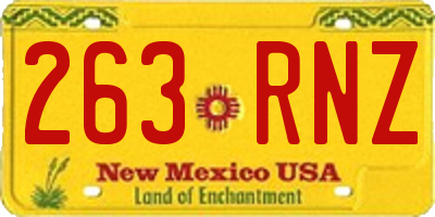 NM license plate 263RNZ