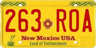 NM license plate 263ROA