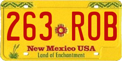 NM license plate 263ROB