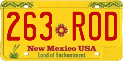 NM license plate 263ROD