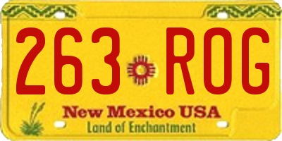 NM license plate 263ROG