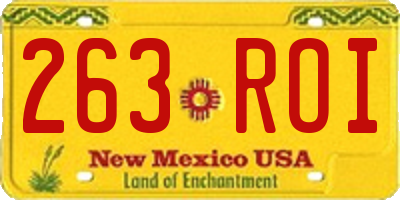 NM license plate 263ROI