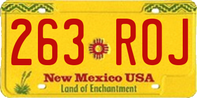 NM license plate 263ROJ