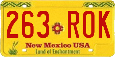 NM license plate 263ROK