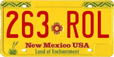 NM license plate 263ROL