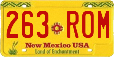 NM license plate 263ROM