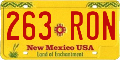 NM license plate 263RON