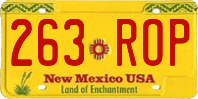 NM license plate 263ROP