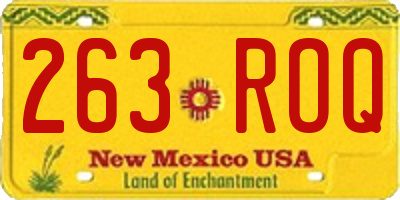 NM license plate 263ROQ