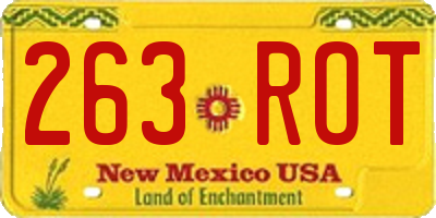 NM license plate 263ROT