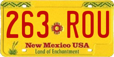 NM license plate 263ROU