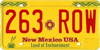 NM license plate 263ROW