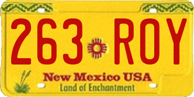 NM license plate 263ROY