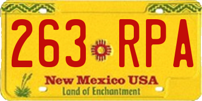 NM license plate 263RPA