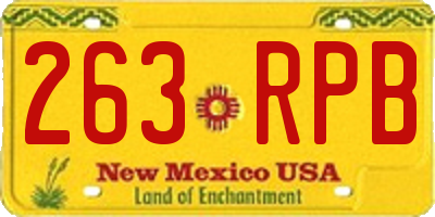 NM license plate 263RPB