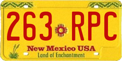 NM license plate 263RPC