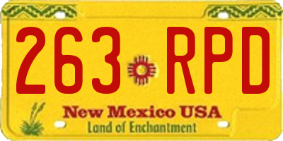 NM license plate 263RPD