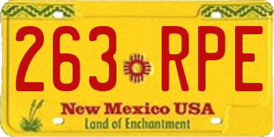 NM license plate 263RPE