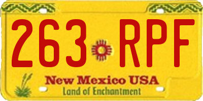 NM license plate 263RPF