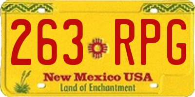 NM license plate 263RPG