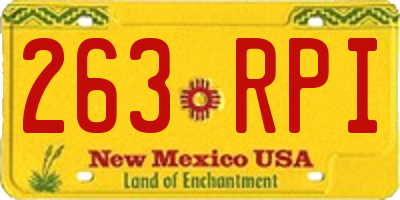 NM license plate 263RPI