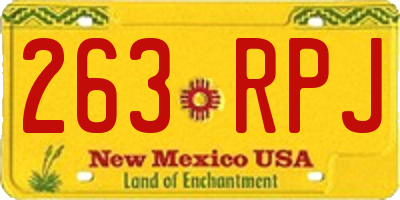 NM license plate 263RPJ