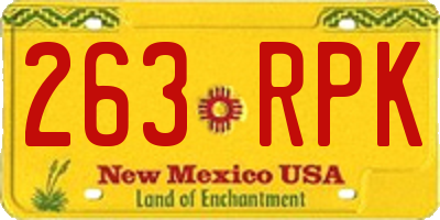 NM license plate 263RPK