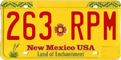 NM license plate 263RPM