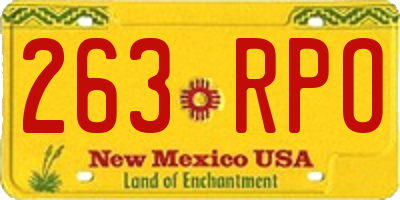 NM license plate 263RPO
